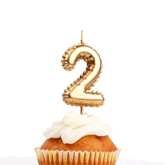 202755 Nummerljus 1st, 2, Folieballong, Guld