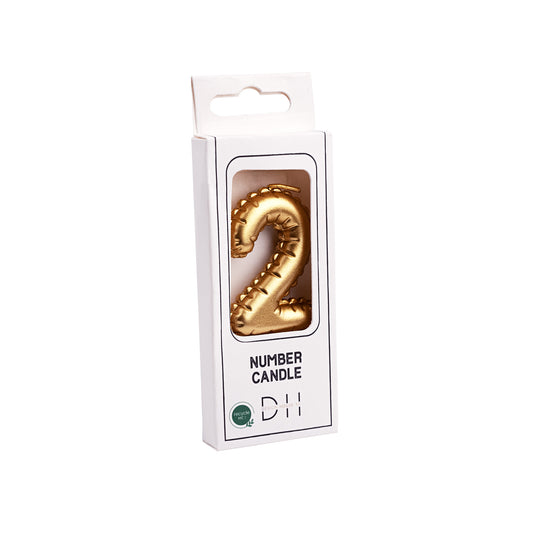 202755 Nummerljus 1st, 2, Folieballong, Guld