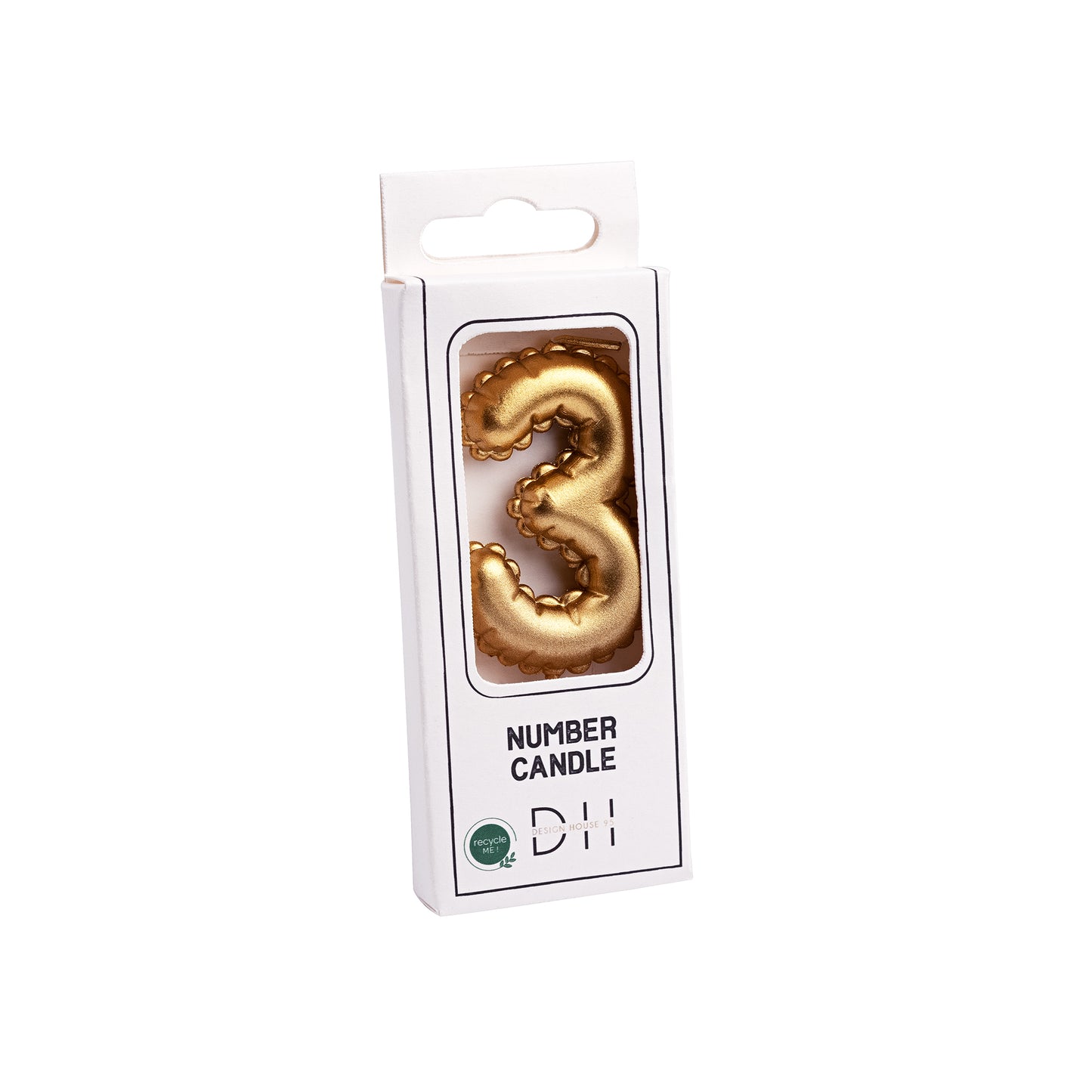 202756 Nummerljus 1st, 3, Folieballong, Guld