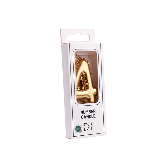 202757 Nummerljus 1st, 4, Folieballong, Guld