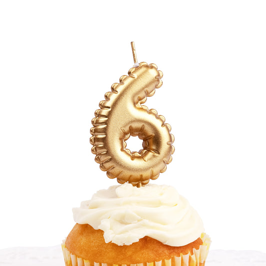 202759 Nummerljus 1st, 6, Folieballong, Guld