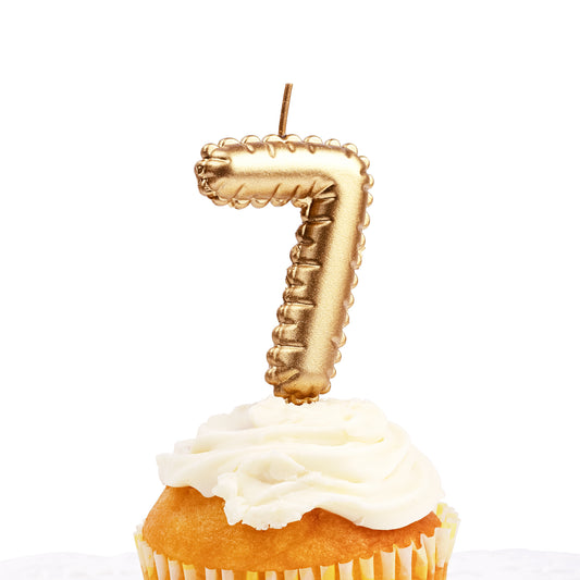 202760 Nummerljus 1st, 7, Folieballong, Guld