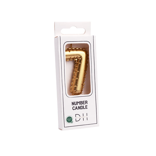 202760 Nummerljus 1st, 7, Folieballong, Guld