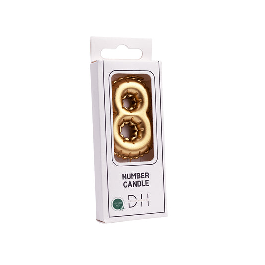 202761 Nummerljus 1st, 8, Folieballong, Guld