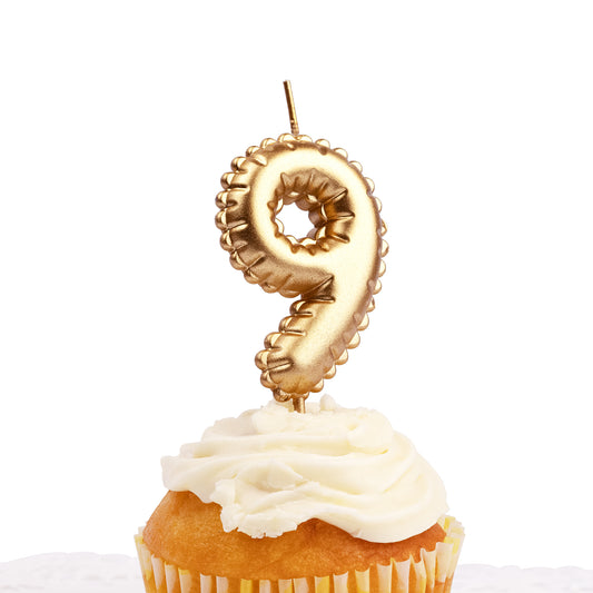 202762 Nummerljus 1st, 9, Folieballong, Guld