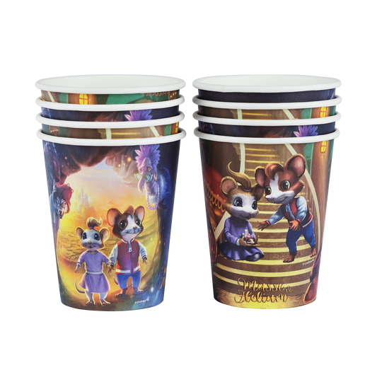202789 Pappersmuggar 250ml, 8st, Äventyr, Musse & Helium