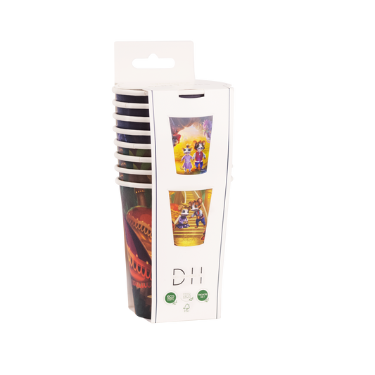 202789 Pappersmuggar 250ml, 8st, Äventyr, Musse & Helium