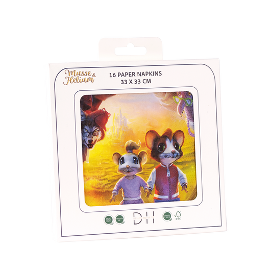 202790 Servetter 33x33cm, 16st, Äventyr, Musse & Helium