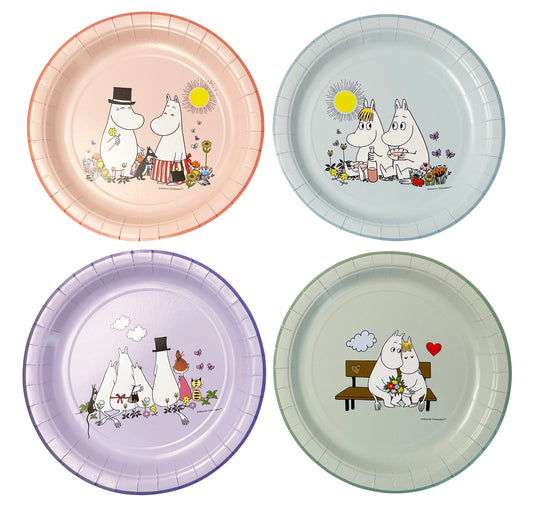 203245 Papperstallrik 23cm, 8st, Flerfärgade, Mumin