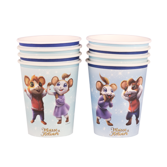 203355 Pappersmuggar 250ml, 8st, Kalas, Musse & Helium