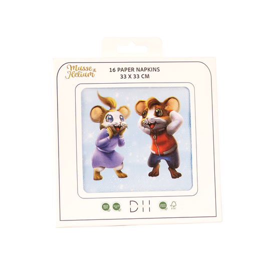 203356 Servetter 33x33cm, 16st, Kalas, Musse & Helium