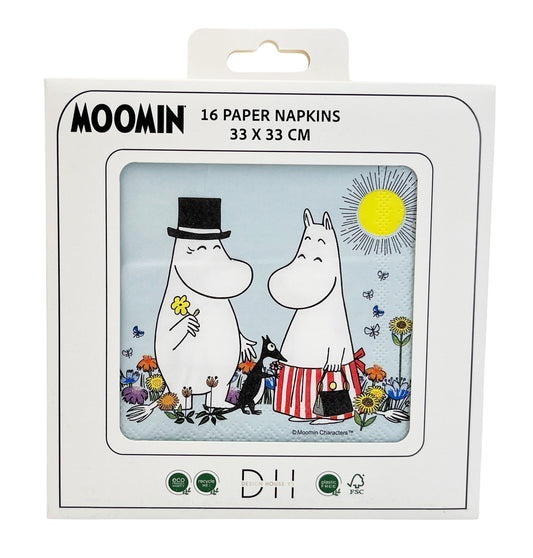 203606 Servetter 33x33cm, 16st, Blå, Mumin