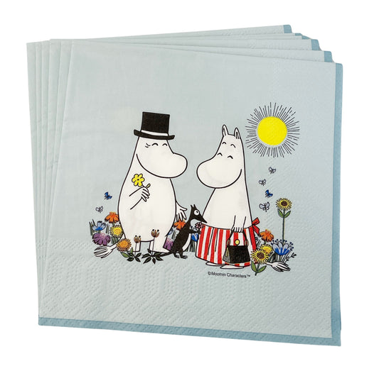 203606 Servetter 33x33cm, 16st, Blå, Mumin