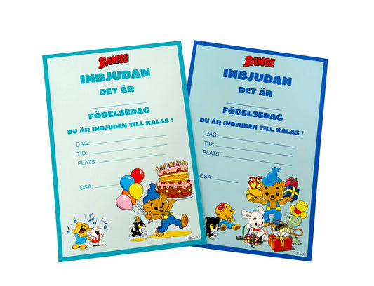 203668 Inbjudningskort 8st m. kuvert, Bamse Kalas