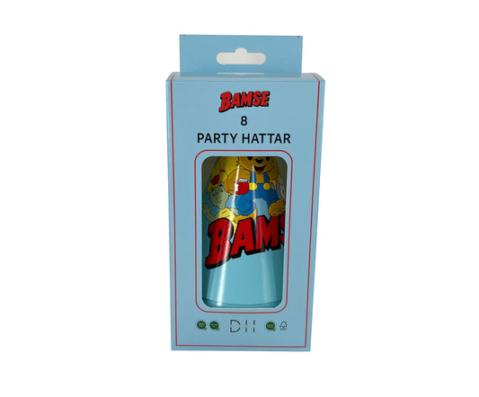 203781 Partyhattar, 8st, Bamse