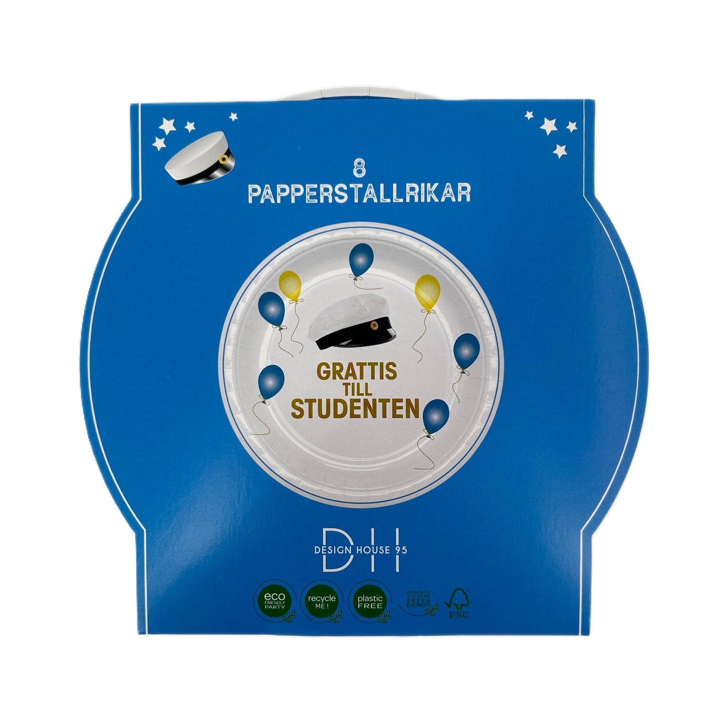 204325 Papperstallrik , 8st, Student