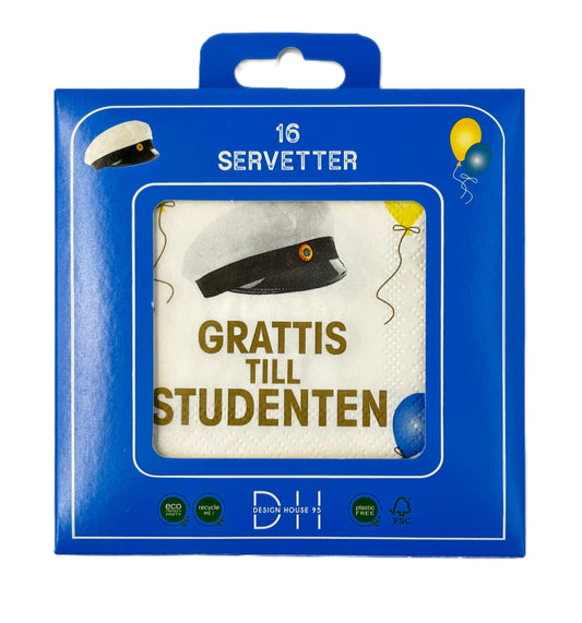 204328 Servett, 16st, 3-lager, Student