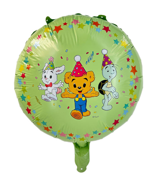 204372 Folieballong, 45cm, Grön, Bamse Party
