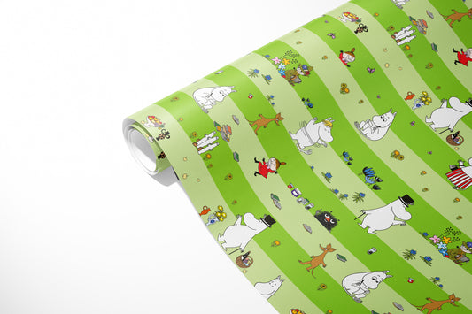 203259-G Presentpapper, Grön, Mumin