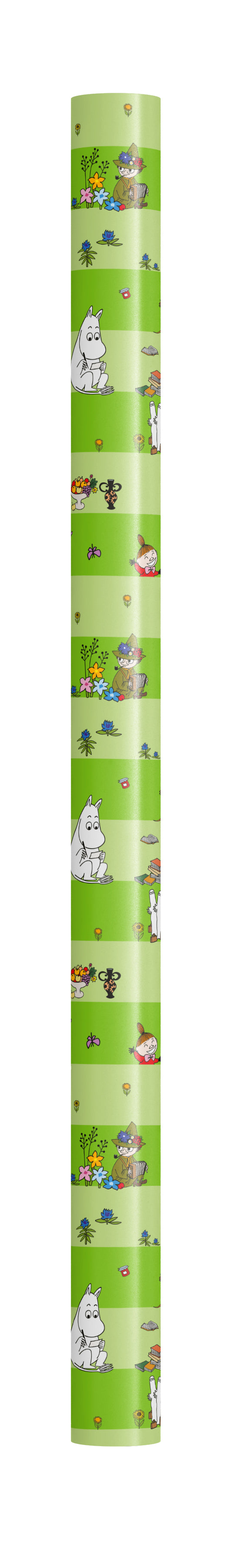203259-G Presentpapper, Grön, Mumin