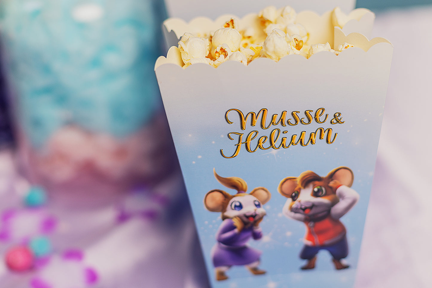 203358 Popcornbägare, 8st, Kalas, Musse & Helium