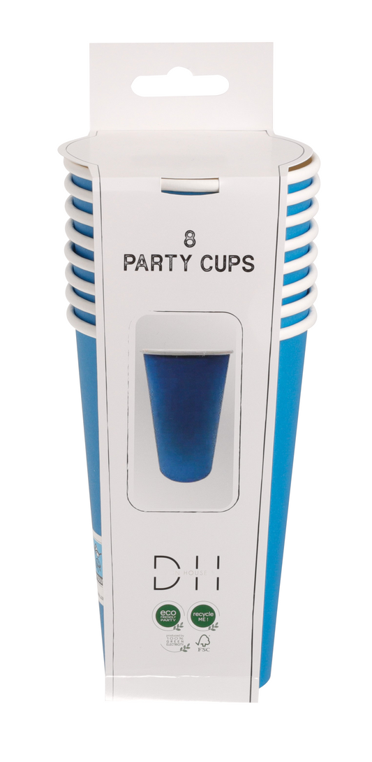 202765 Pappersmuggar 500ml, 8st, Mellanblå