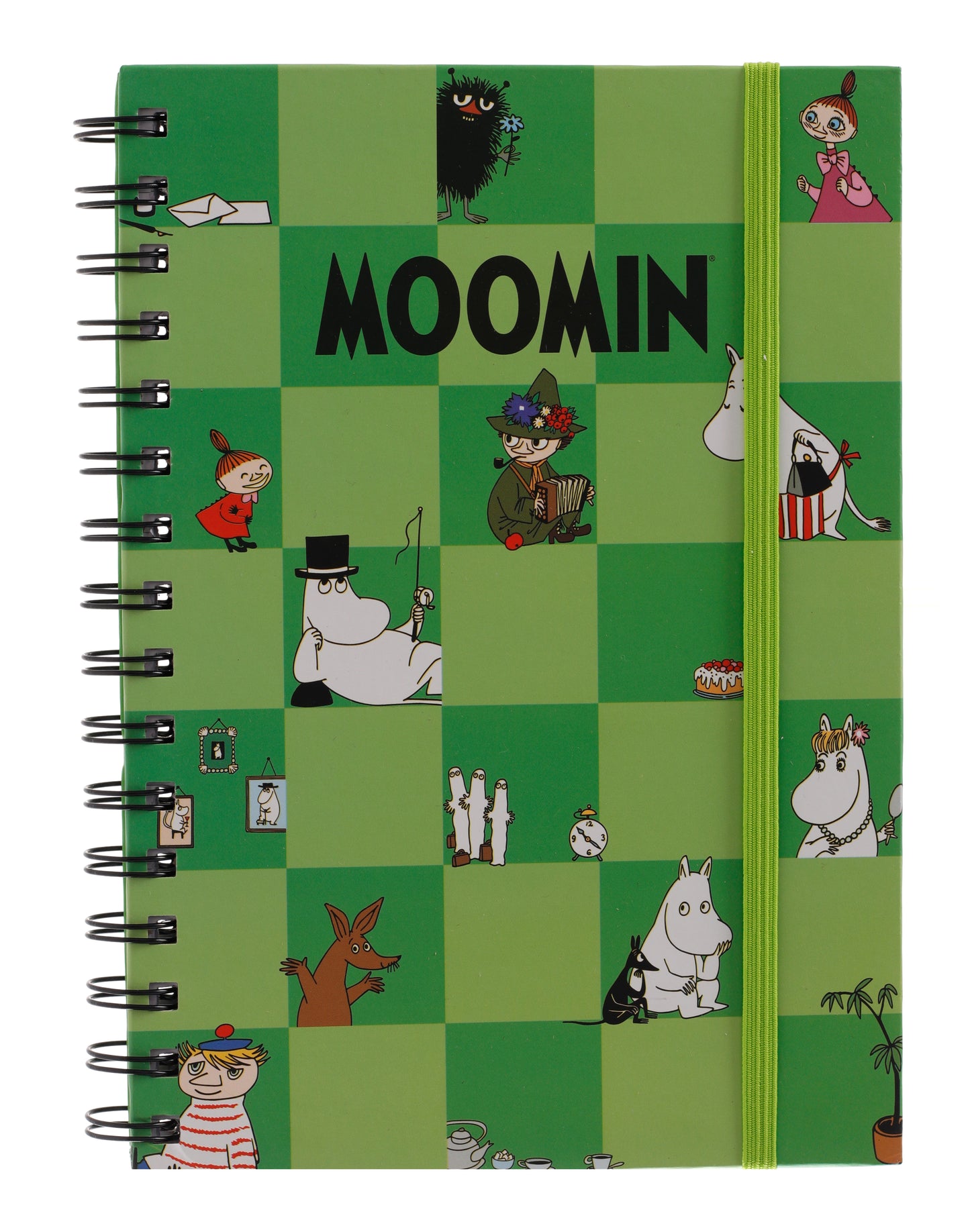 203265 Wire-o A5, 100bl FSC, Rutig Grön, Mumin