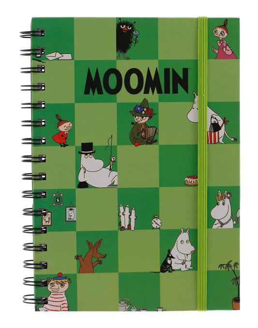 203265 Wire-o A5, 100bl FSC, Rutig Grön, Mumin