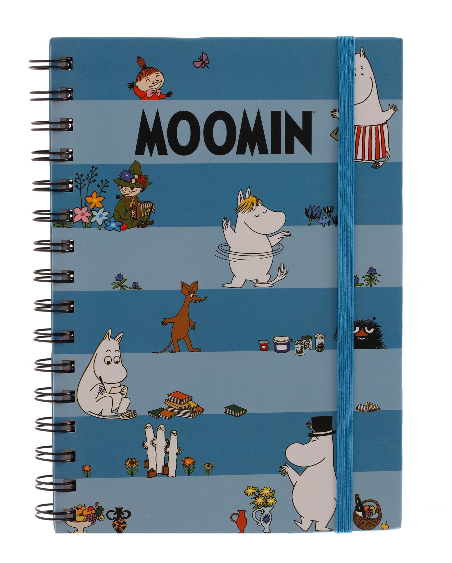 203635 Wire-o A5, 100bl FSC, Randig Blå, Mumin