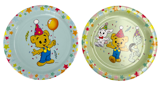 204353 Papperstallrik 23cm, 8st, Bamse Party