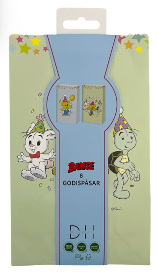 204356 Kalaspåsar 12x20cm, 8st, Bamse Party