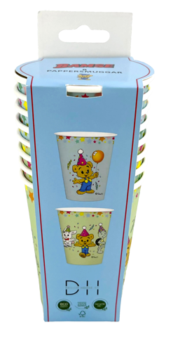 204354 Pappersmuggar 250ml, 8st, Bamse Party