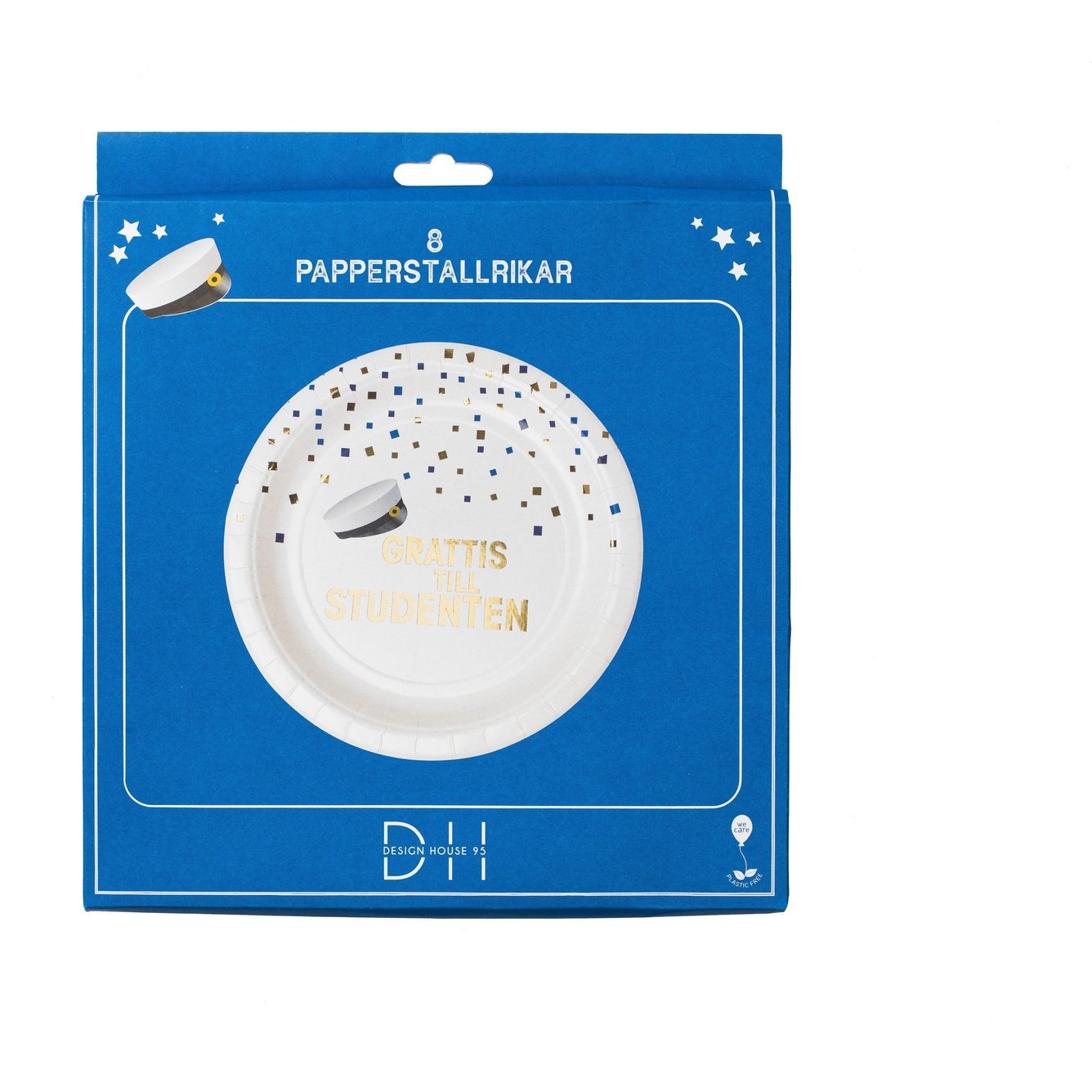 Papperstallrik, 8st, Student Student Grossist - Studentdukning Grossist - Studenttillbehör Grossist - Designhouse95 - Engångsartiklar, Student, Jul, Nyår, Fest, Kalas