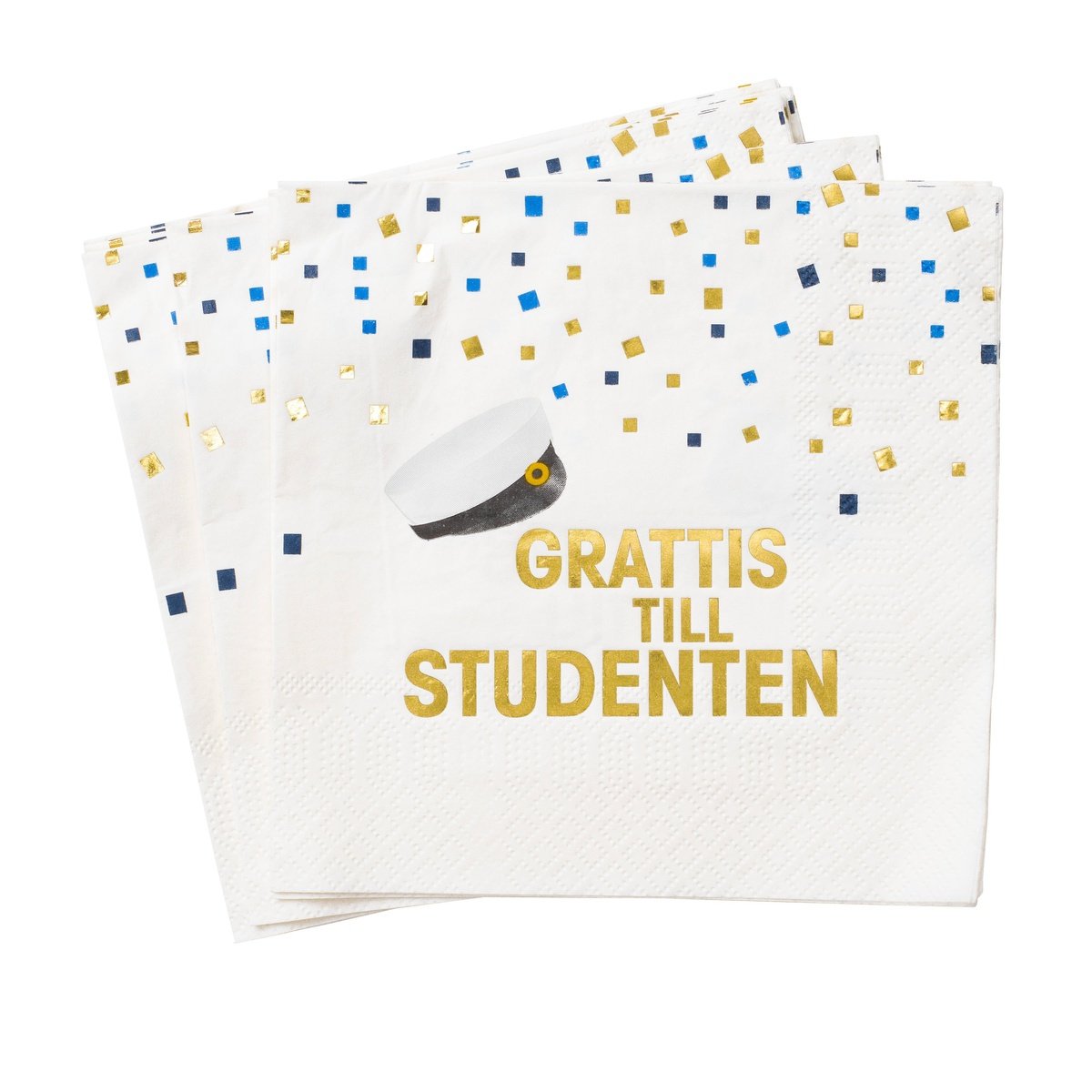 Servett, 16st, 3-lager, student, folie Student Grossist - Studentdukning Grossist - Studenttillbehör Grossist - Designhouse95 - Engångsartiklar, Student, Jul, Nyår, Fest, Kalas