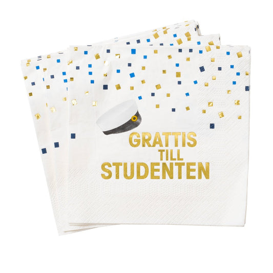 Servett, 16st, 3-lager, student, folie Student Grossist - Studentdukning Grossist - Studenttillbehör Grossist - Designhouse95 - Engångsartiklar, Student, Jul, Nyår, Fest, Kalas