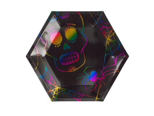 Papperstallrik Hexagon, 8st, Halloween Tallrikar - Grossist - Designhouse95 - Engångsartiklar, Student, Jul, Nyår, Fest, Kalas