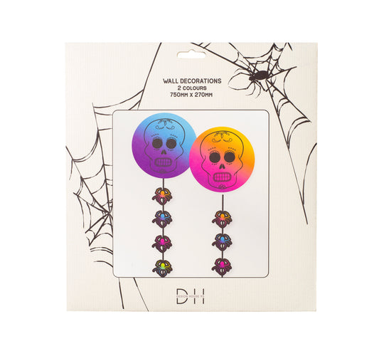 Pappersdekoration döskalle, 2st, Halloween Festdekorationer - Grossist Engångsartiklar - Grossist Fest - Grossist Party - Engångsartiklar, Student, Jul, Nyår, Fest, Kalas