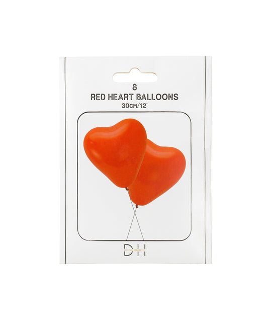 Hjärtformade ballonger 30cm, 8st, Valentine DesignHouse95 - Ballonggrossist - Designhouse95 - Grossist Ballonger - Snabba Leveranser - Engångsartiklar, Student, Jul, Nyår, Fest, Kalas