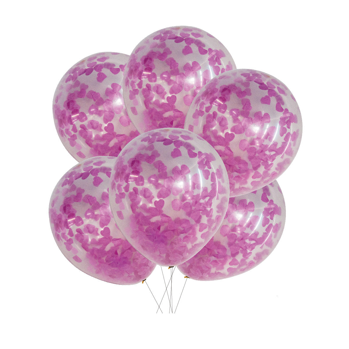 Konfettiballonger 30cm, 6st, Valentine Designhouse95 - Ballonggrossist - Designhouse95 - Grossist Ballonger - Snabba Leveranser - Engångsartiklar, Student, Jul, Nyår, Fest, Kalas