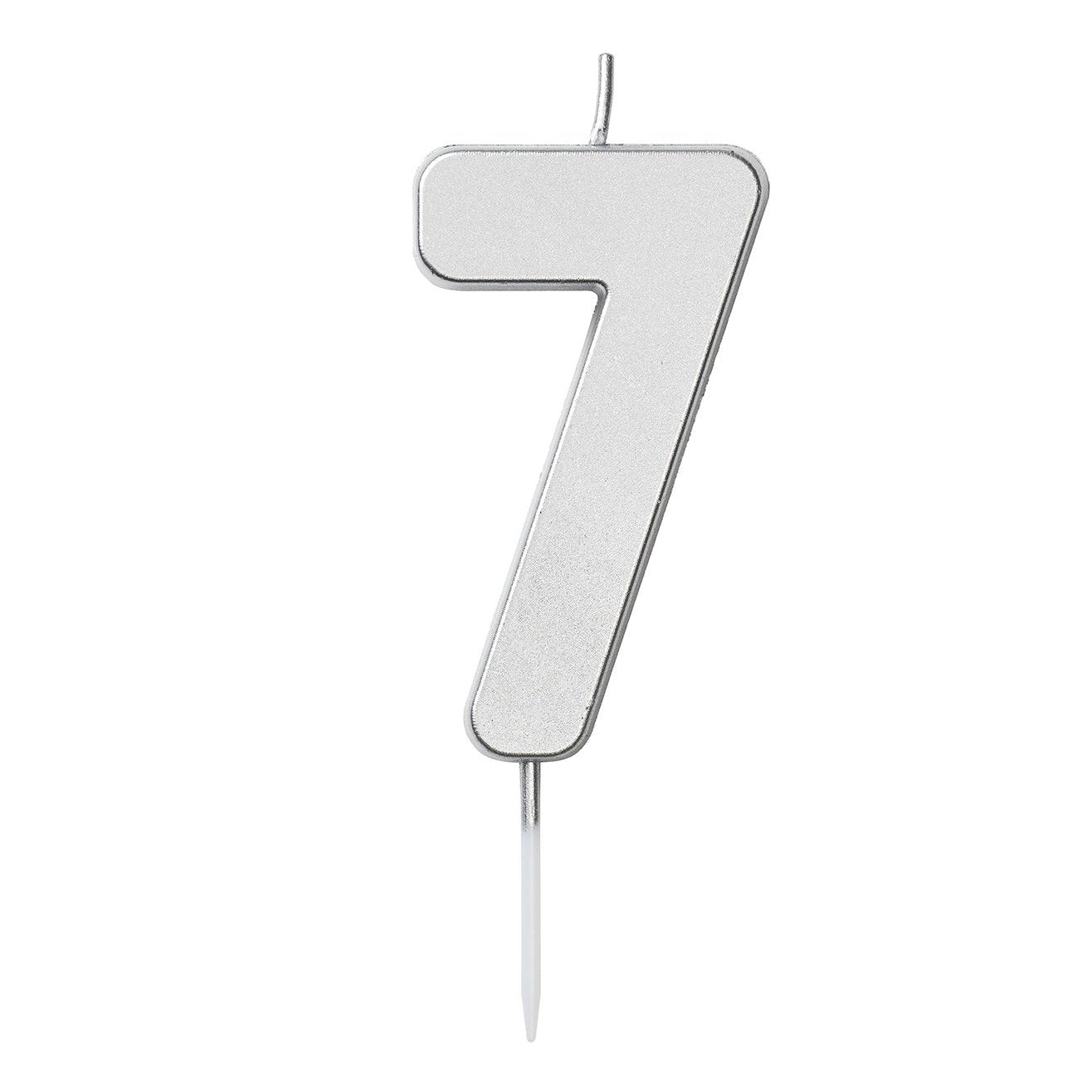 Nummerljus 1st, 7, silver Tårtljus - Grossist Engångsartiklar - Grossist Fest - Grossist Party - Engångsartiklar, Student, Jul, Nyår, Fest, Kalas