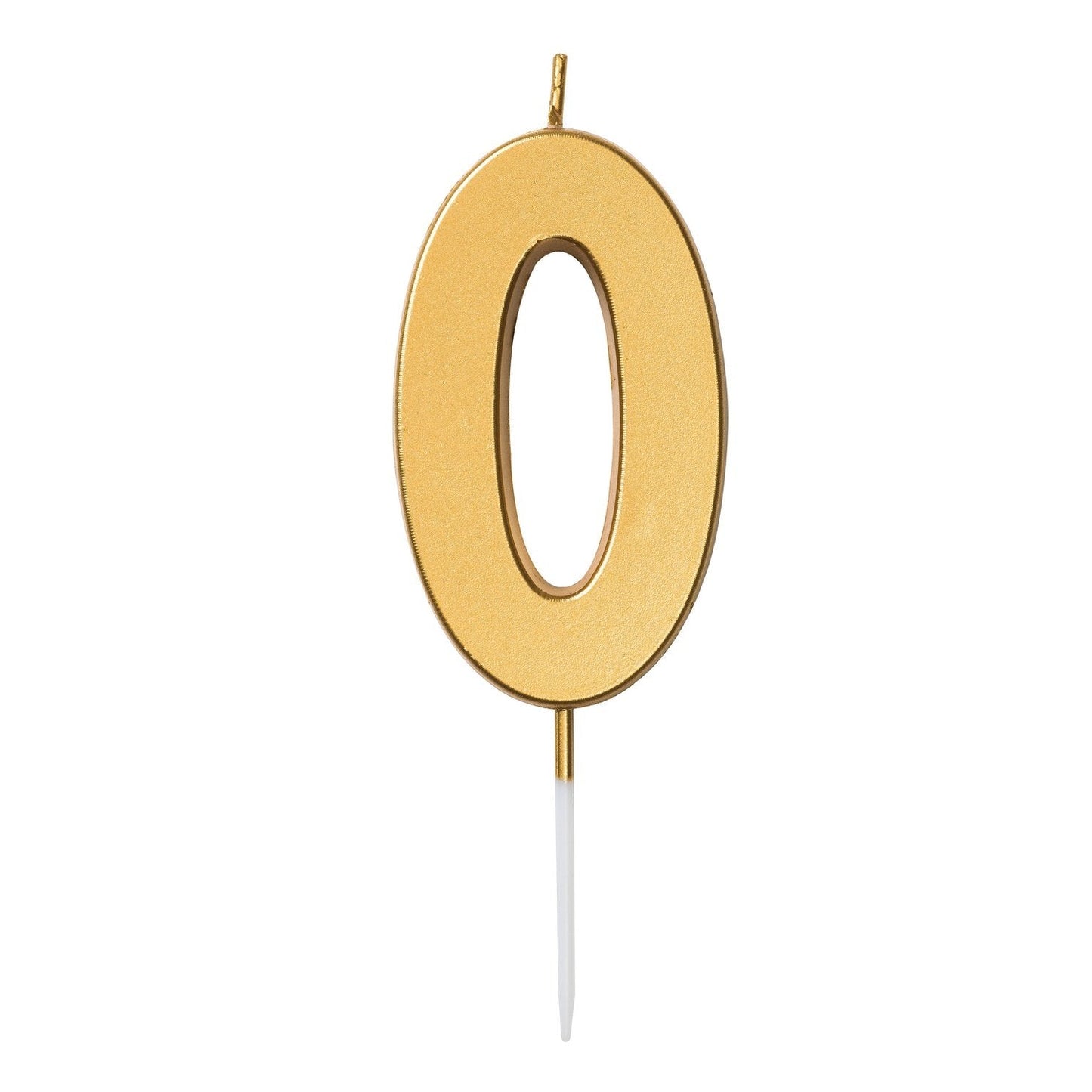 Number candle 0 , gold, 6,5 x 4cm - Engångsartiklar, Student, Jul, Nyår, Fest, Kalas