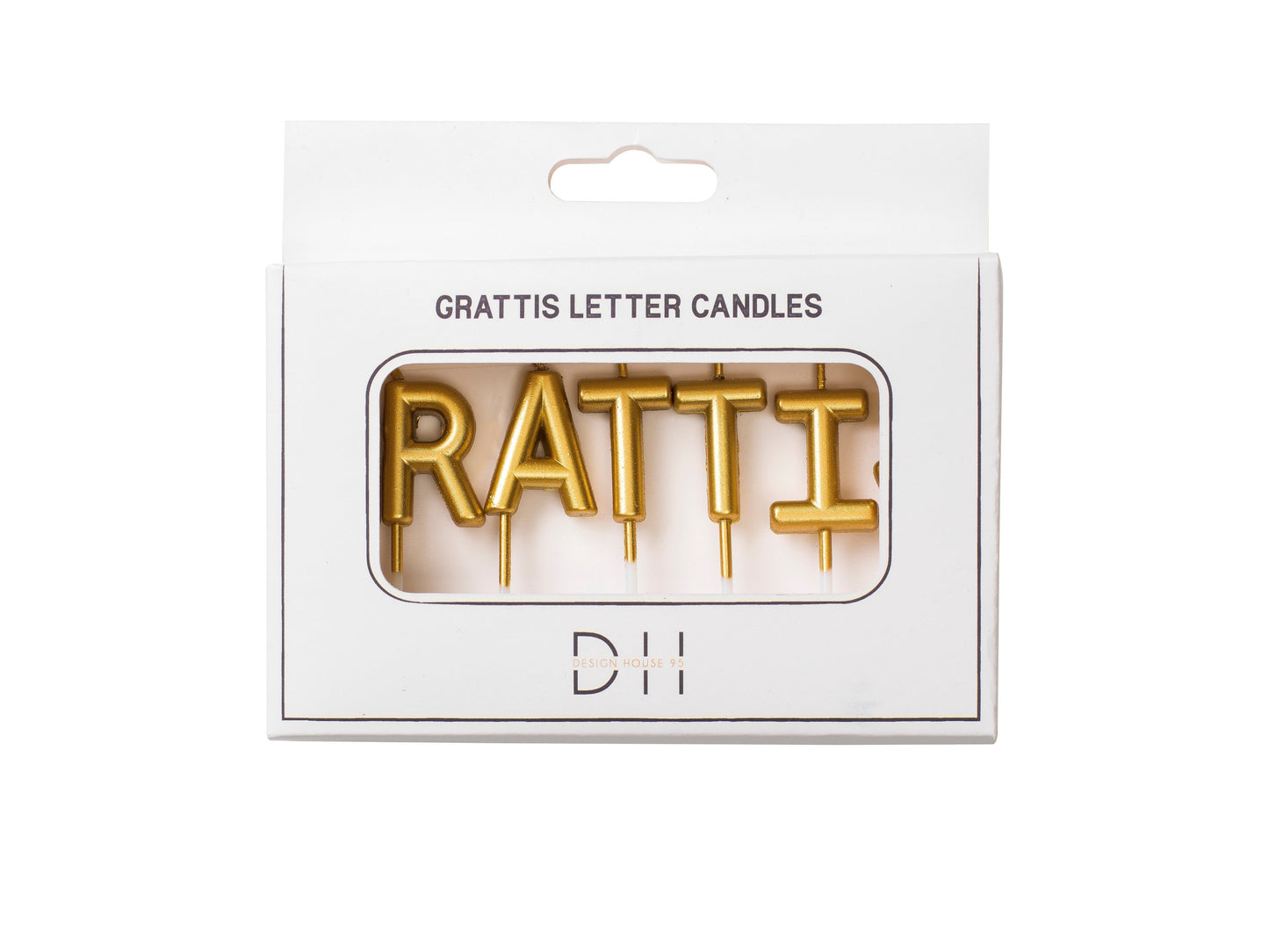 Tårtljus "Grattis", Guld - Grossist Engångsartiklar - Grossist Fest - Grossist Party - Engångsartiklar, Student, Jul, Nyår, Fest, Kalas