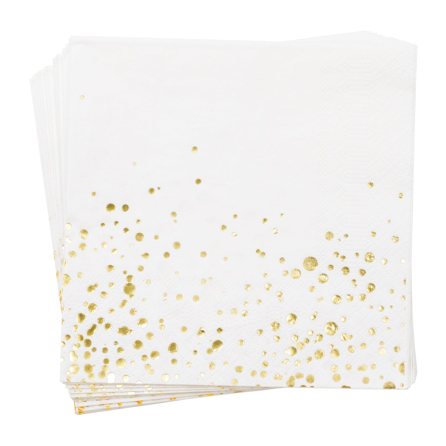 Servett, 16st, 3-lager, Vit/Guld - Grossist Nyårsdukning - - Designhouse95 - Grossist Nyårsprodukter - Grossist Nyårsartiklar - Engångsartiklar, Student, Jul, Nyår, Fest, Kalas