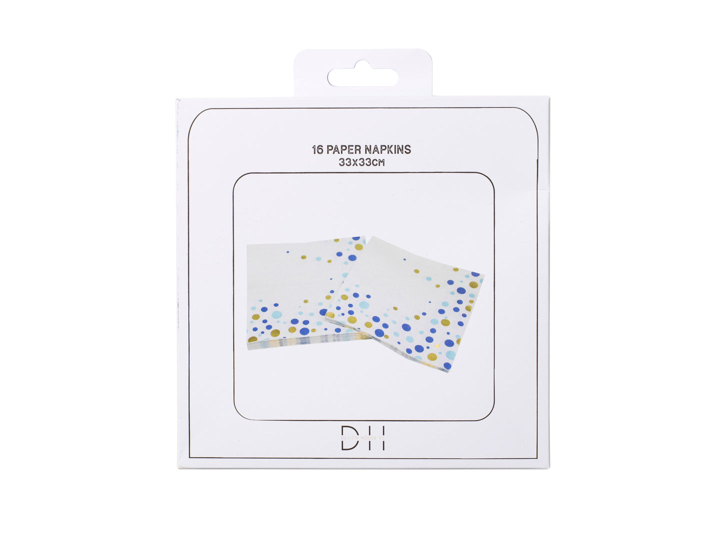 Servett, 16st, 3-lager, Blå prickar Servetter - Grossist - Designhouse95 - Engångsartiklar, Student, Jul, Nyår, Fest, Kalas