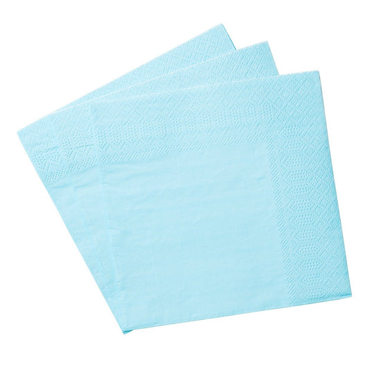 Servett, 20st, 3-lager, Ljusblå Servetter - Grossist - Designhouse95 - Engångsartiklar, Student, Jul, Nyår, Fest, Kalas