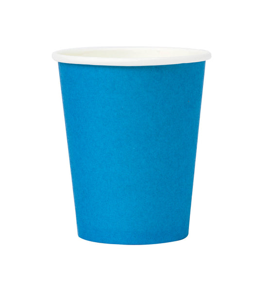 Pappersmuggar 250ml, 8st, Mellanblå Muggar - Grossist - Designhouse95 - Engångsartiklar, Student, Jul, Nyår, Fest, Kalas