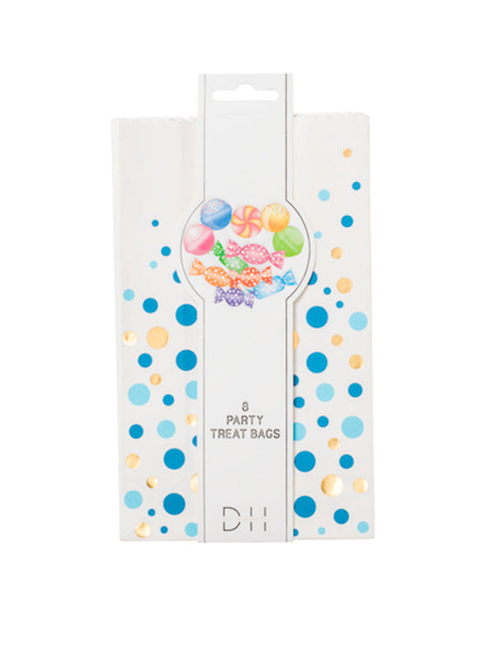 Godispåsar, 8st, Blå prickar Påsar - Grossist - Designhouse95 - Engångsartiklar, Student, Jul, Nyår, Fest, Kalas