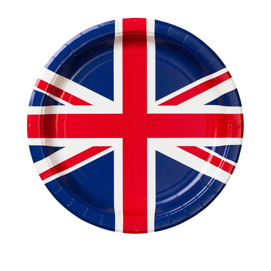 Papperstallrik, 8st, Brittiska flaggan Tallrikar - Grossist - Designhouse95 - Engångsartiklar, Student, Jul, Nyår, Fest, Kalas