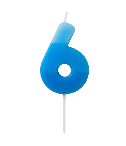 Nummerljus 1st, 6, blå Tårtljus - Grossist Engångsartiklar - Grossist Fest - Grossist Party - Engångsartiklar, Student, Jul, Nyår, Fest, Kalas
