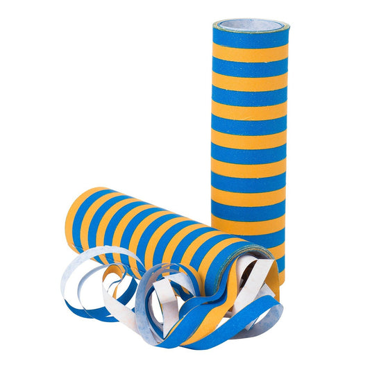 Serpentiner 2st blå/gula Student Grossist - Studentdukning Grossist - Studenttillbehör Grossist - Designhouse95 - Engångsartiklar, Student, Jul, Nyår, Fest, Kalas